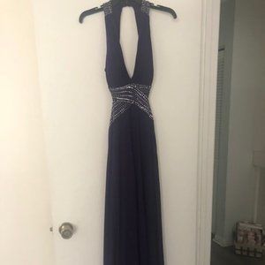 Purple backless gown